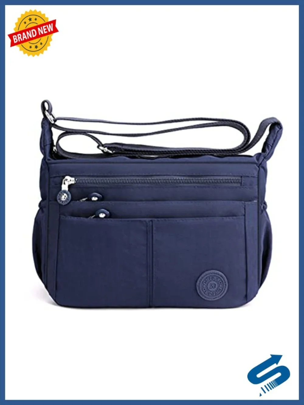 Waterproof Nylon Satchel Crossbody Shoulder Bag with Adjustable Strap